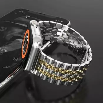 Браслет из нержавеющей стали для Apple Watch Ultra 2 49 мм 46 мм 41 мм 45 мм 38 мм 44 мм Металлический ремешок для IWatch Series 10 9 8 7 SE 6 5 4 3 38 40 41mm