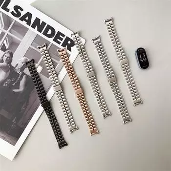 Браслет из нержавеющей стали для Xiaomi mi band 9/8 Сменный ремешок Correa для Miband 9 Браслеты для Xiaomi 8 Ремешки для часов Аксессуары xiaomi band 9/8 серебряный