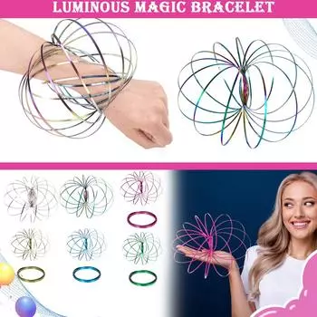 Браслет из нержавеющей стали, металлический браслет, вращающееся 3D-кольцо, мобильный браслет, One Size серебряный