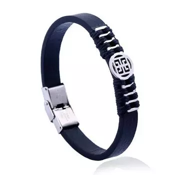 Браслет из нержавеющей стали, модные и универсальные украшения, простой плетеный браслет из титановой стали и кожи