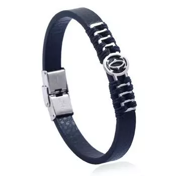 Браслет из нержавеющей стали, модные универсальные мужские и женские украшения, простой браслет из титановой стали и кожи