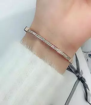 Браслет из нержавеющей стали с цирконом 316L, корейская версия, простой женский браслет, вечерние украшения на день Святого Валентина, фестиваль, подарок