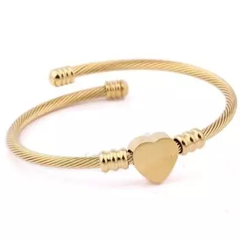 Браслет из нержавеющей стали с тросом, плетеный из титановой стали, креативный браслет в форме любви, модный женский браслет из розового золота gold