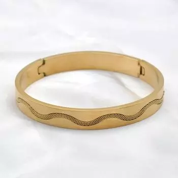 Браслет из нержавеющей стали с волнистым дизайном, браслеты-манжеты в виде змеи для женщин и мужчин, гламурные украшения, цветная цепочка дружбы с цирконием 18cm