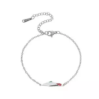 Браслет из нержавеющей стали в форме карты капельного масла с двойной цепочкой, цветная эмалевая бижутерия