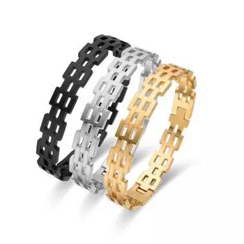 Браслет из нержавеющей стали в виде сот, квадратный браслет из титановой стали для женщин, минималистичные ювелирные изделия, подарок на вечеринку, ювелирные изделия в подарок 18cm