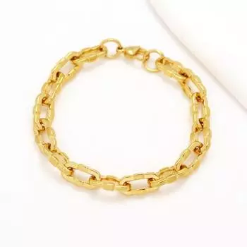 Браслет из нержавеющей стали, золотой, мужской, высококачественный, нишевый, металлическая цепочка, титановая сталь, ювелирные изделия для рук