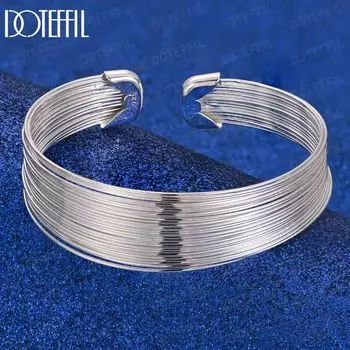 Браслет из нескольких линий из стерлингового серебра 925 пробы, модные свадебные украшения 60MM