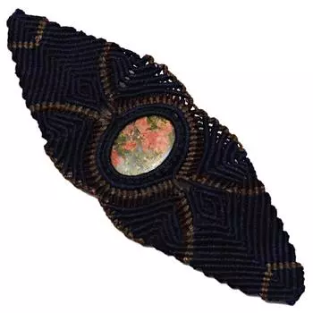 Браслет из ниток макраме 8-10 дюймов, унакит, яшма, кристалл, красный с ожерельем