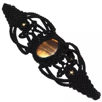 Браслет из ниток макраме с драгоценными камнями ручной работы 8-10 дюймов Ad Tiger Eye S Ethnic