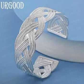 Браслет из переплетенной сетки 925 пробы, 27 мм, модные свадебные украшения 60MM