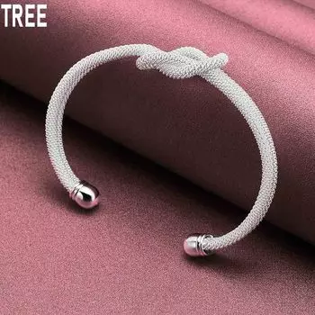 Браслет из переплетенной сетки из стерлингового серебра 925 пробы, модные украшения для свадьбы 65mm