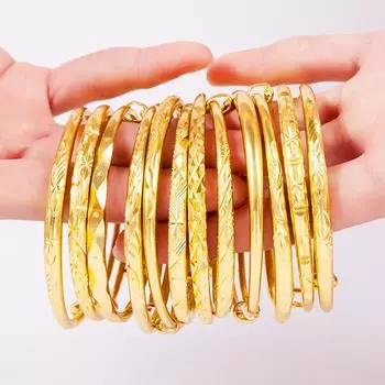 Браслет из песочного золота, полный звезд, женские ювелирные изделия высокого класса, браслет из золота 24 карата, долговечный медный браслет