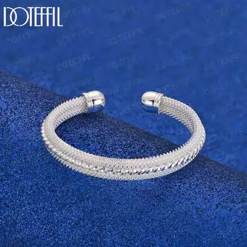 Браслет из плетеной сетки из стерлингового серебра 925 пробы, модные свадебные украшения 60MM