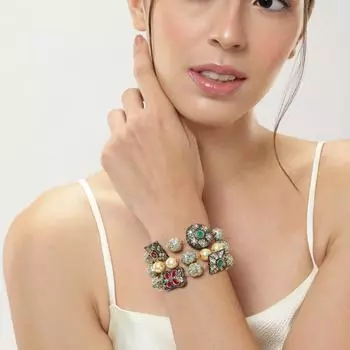 Браслет из полированного золота, ювелирные изделия из золота и циркония, браслет ручной работы, модный женский браслет M