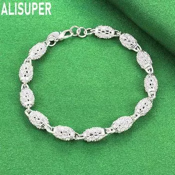 Браслет из полого серебра 925 пробы с бусинами, модные свадебные украшения 20CM