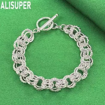 Браслет из полой круглой цепочки из стерлингового серебра 925 пробы, свадебная мода, свадебные украшения 20CM