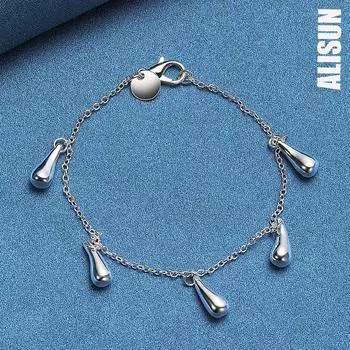 Браслет из пяти капель из стерлингового серебра 925 пробы, модные свадебные украшения 20CM