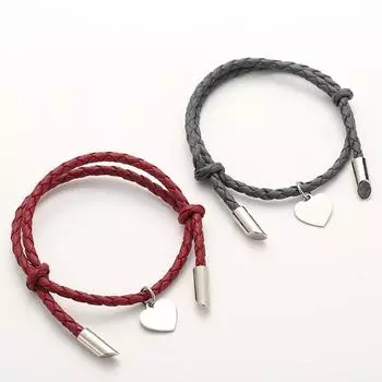 Браслет из ПУ-веревки в европейском и американском стиле для пар и друзей, индивидуальная гравировка, ювелирные изделия унисекс.