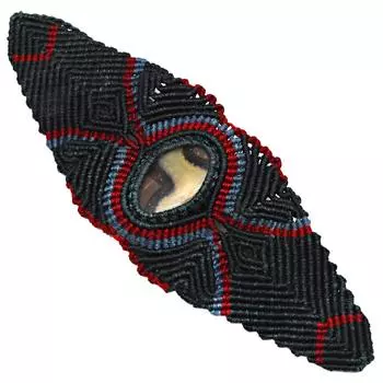 Браслет из яшмы и ниток макраме с драгоценными камнями ручной работы 8-10 дюймов Ad Septarian