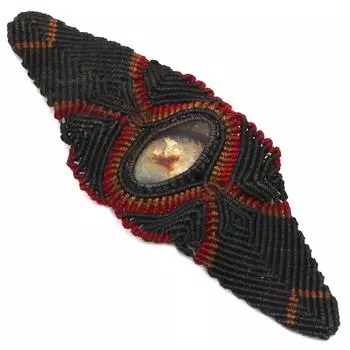 Браслет из яшмы и ниток макраме с драгоценными камнями ручной работы 8-10 дюймов Ad Septarian