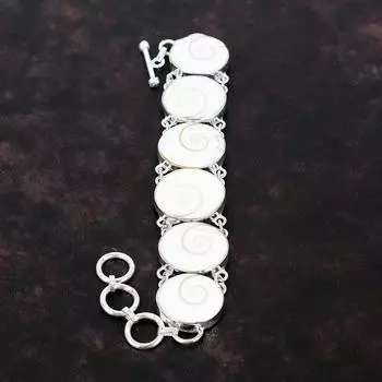 Браслет из ракушки глаза Шивы, браслет ручной работы из драгоценного камня, браслет из стерлингового серебра 925 пробы, регулируемый браслет-цепочка, серебряный ювелирный подарок для свадьбы Adjustable