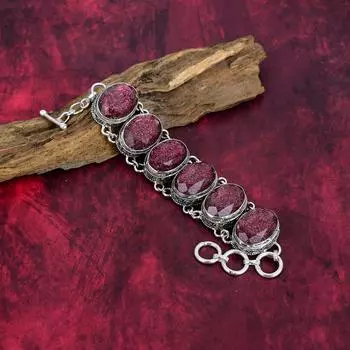 Браслет из розового триплетного опала, ювелирные изделия из цельного серебра 925 пробы с драгоценными камнями, браслет ручной работы, на День благодарения Adjustable with 8 inches розовый