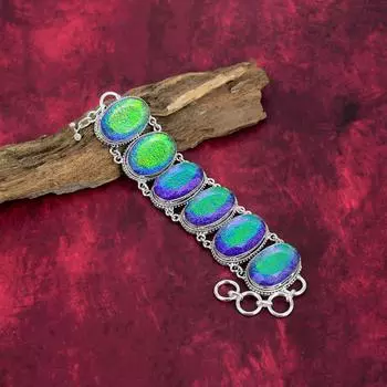 Браслет из розового триплетного опала, ювелирные изделия из цельного серебра 925 пробы с драгоценными камнями, браслет ручной работы, на День благодарения Adjustable with 8 inches розовый