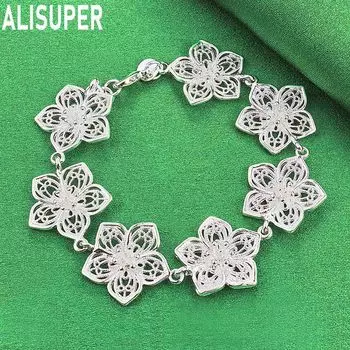 Браслет из семи цветов из стерлингового серебра 925 пробы, модные свадебные украшения 20CM