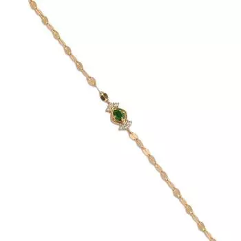 Браслет из серебра 14 карат с диопсидом S925 в японском ретро-дизайне 22CM