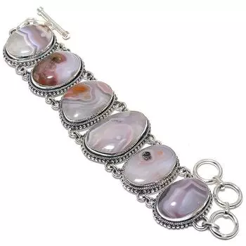 Браслет из серебра 925 пробы с агатом Агуа Невада, ручная работа, 7-8 дюймов JCB353-134