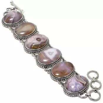 Браслет из серебра 925 пробы с агатом Агуа Невада, ручная работа, 7-8 дюймов JCB360-21