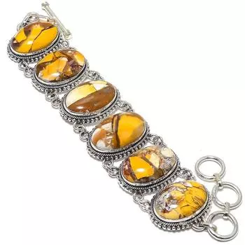 Браслет из серебра 925 пробы с брекчиевым мукаитом ручной работы 7-8 дюймов JCB353-67