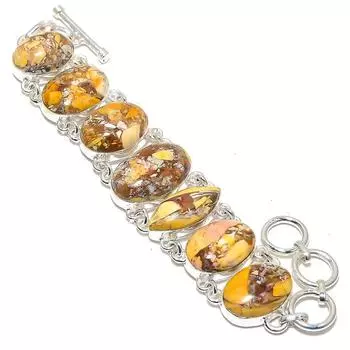 Браслет из серебра 925 пробы с брекчиевым мукаитом ручной работы 7-8 дюймов JCB367-39