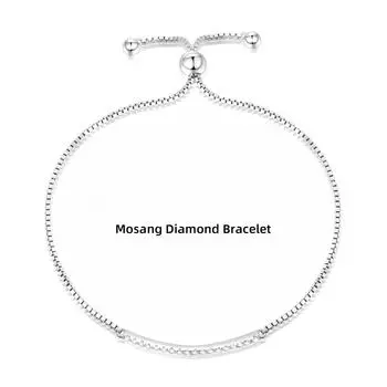 Браслет из серебра 925 пробы с бриллиантами цвета моцареллы D-Color, женский, из стерлингового серебра, нишевый, высококачественный дизайн, деликатные ювелирные изделия из серебра моцареллы 925 Silver белого золота