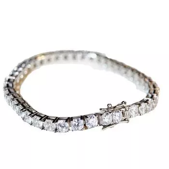 Браслет из серебра 925 пробы с муассанитом цвета D для мужчин и женщин 16cm