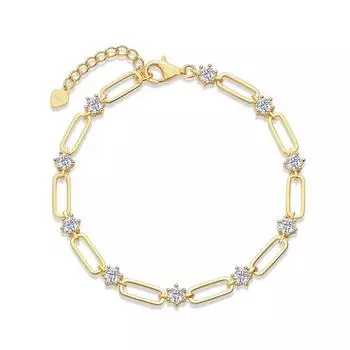 Браслет из серебра 925 пробы с муассанитом, женский браслет премиум-класса Ins Wind Gold, цепочка на руку, ювелирные изделия