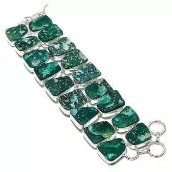 Браслет из серебра 925 пробы с натуральным геммоморфитом и друзами 7-8 дюймов M6Q63