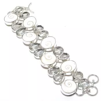 Браслет из серебра 925 пробы с натуральным камнем Шива, 7-8 дюймов q2v62