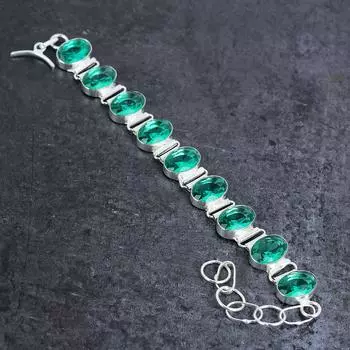 Браслет из серебра 925 пробы с натуральным турмалином и индиголитом 7-8 дюймов a6y24