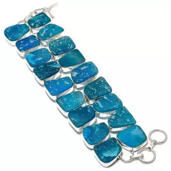 Браслет из серебра 925 пробы с натуральным геммоморфитом и друзами 7-8 дюймов O3U45