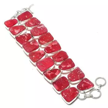 Браслет из серебра 925 пробы с натуральным геммоморфитом и друзами 7-8 дюймов b0B28