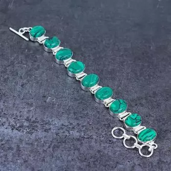 Браслет из серебра 925 пробы с натуральным радужным кальцием и драгоценными камнями 7-8 дюймов e4u37