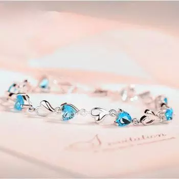 Браслет из серебра 925 пробы в форме сердца, модный браслет с сердечком, счастливый женский браслет, ювелирные изделия для рук