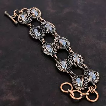 Браслет из шунгита Браслет из медной проволоки Регулируемый браслет-цепочка Уникальные ювелирные изделия из медной проволоки Браслет из драгоценных камней ручной работы Подарки для нее