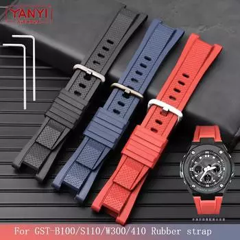 Браслет из силиконовой резины для casio gst210 GST-W110/S130/B100/S100G/S110/410, ремешок для часов, высококачественный ремешок для часов, ремешок для наручных часов