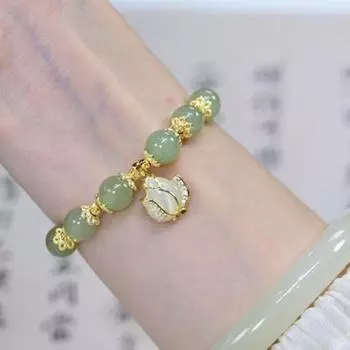 Браслет из стеклянных бусин для женщин, браслет с подвеской в виде тюльпана, регулируемый браслет из сплава, женские украшения, подарок на день рождения, день святого Валентина для жены, девушки, ее 1pc