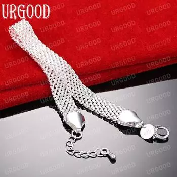 Браслет из стерлингового серебра 925 пробы 10 мм, модные свадебные украшения 20CM