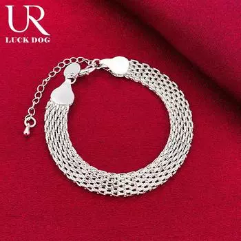 Браслет из стерлингового серебра 925 пробы 10 мм, модные свадебные украшения 20CM