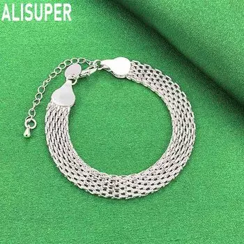 Браслет из стерлингового серебра 925 пробы 10 мм, модные свадебные украшения 20CM